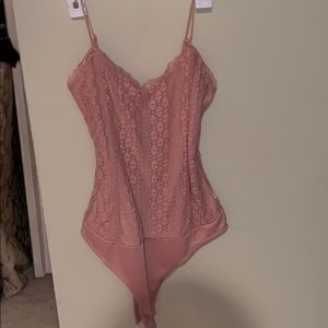 pink lace body suite